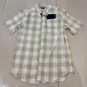Chaps Cream Plaid Stretch Shirt